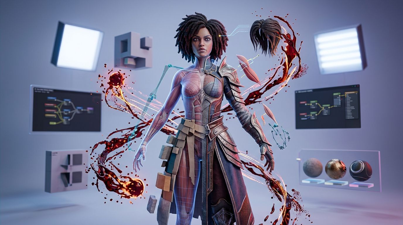 3D-модель Blood Witch: анатомия, одежда и VFX в real-time-пайплайне